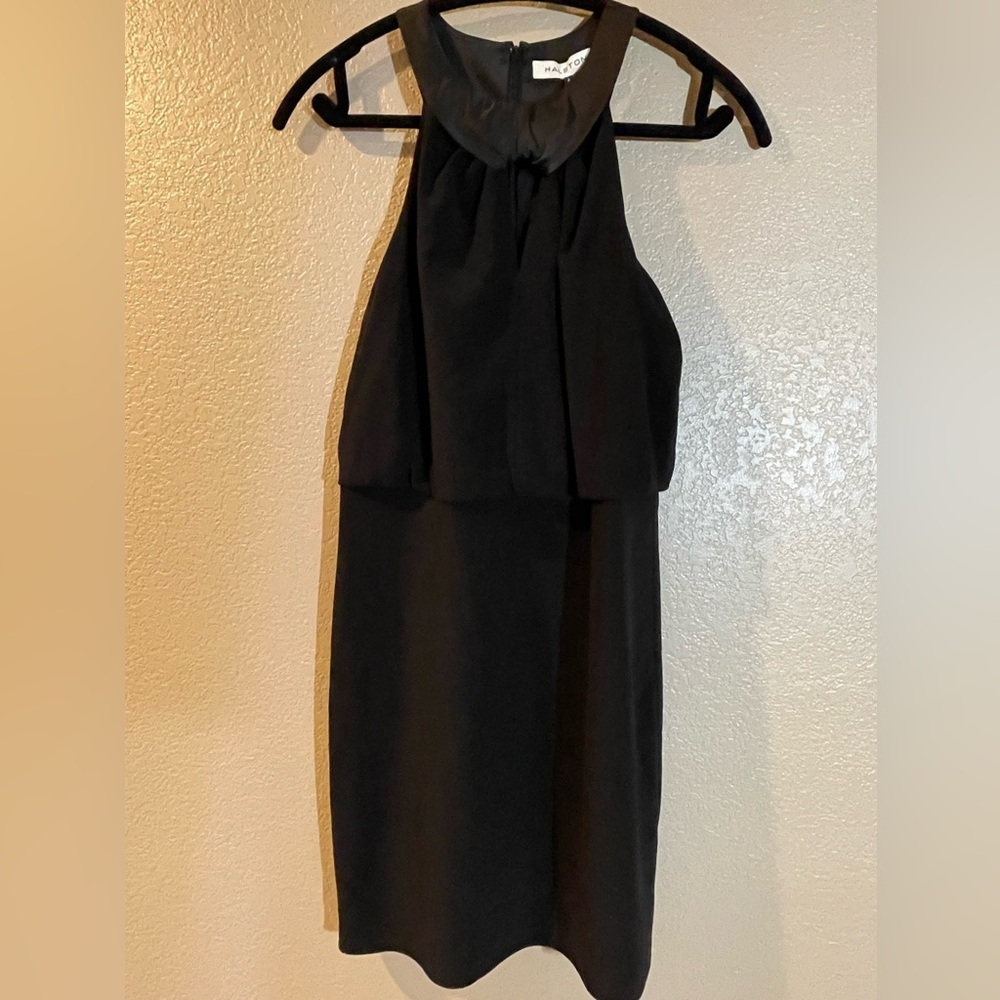 Halston Heritage NWT Halter Black Dress